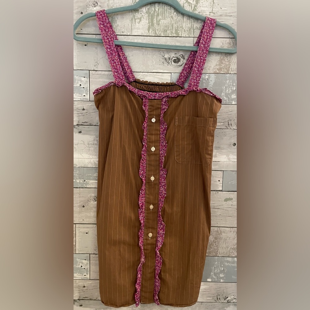 Urban Outfitters/Urban Renewal S/M Lightweight Be Pinstripe Purple Floral Dress